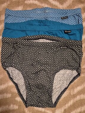 NEW-Jockey Men's Briefs Three-Pack in Navy, Teal, and Light Blue